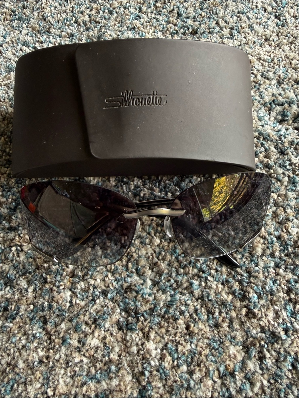 Silhouette rimless sunglasses and case